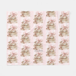 Cobertor De Velo New Chapter Pink Bow Stripes