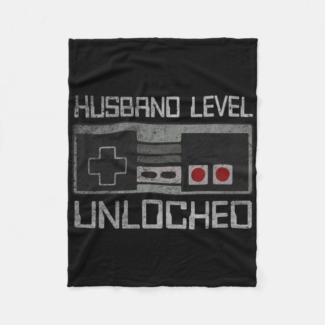 Cobertor De Velo New Husband Level Unlocked Just Married Gamer Bach (Frente)
