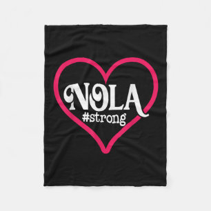 Cobertor De Velo New Orleans Nola Strong Heart Tee New Orleans