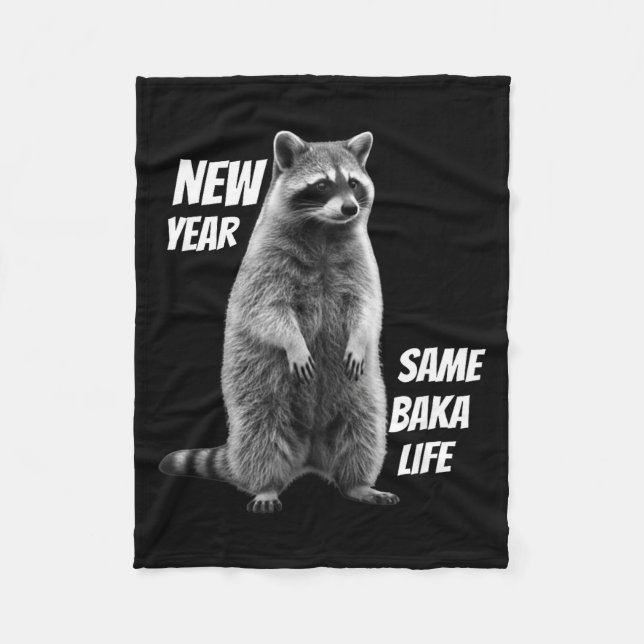 Cobertor De Velo New Year Same Baka Life Raccoon Joke  (Frente)