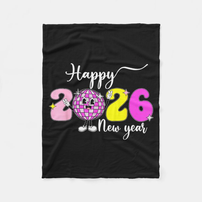 Cobertor De Velo New Year's Eve Hello 2026 Happy New Year 2026 Disc (Frente)