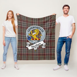 Cobertor De Velo Nicolson Hunting Weathered Clan Crachá Tartan Xadr