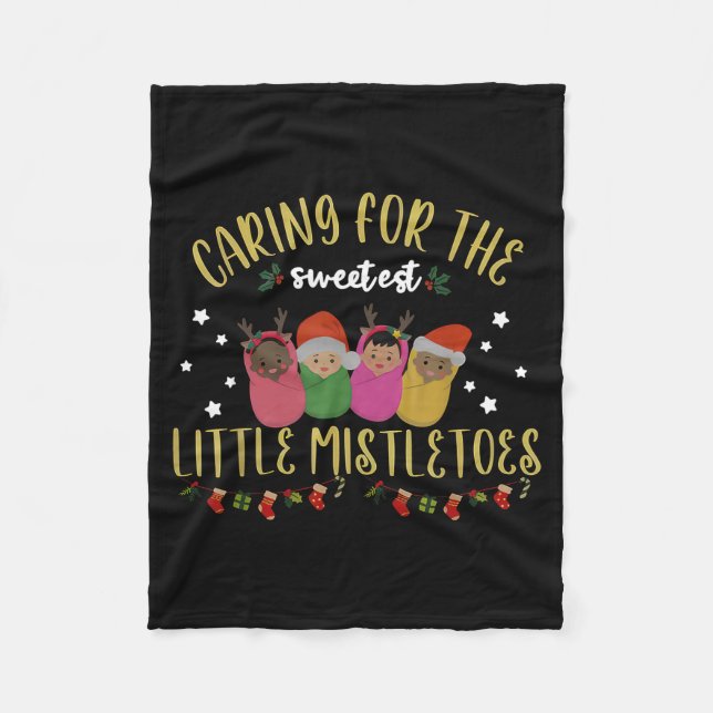 Cobertor De Velo Nicu Nurse Christmas Sweetest Mistletoes Mother Ba (Frente)