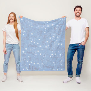 Cobertor De Velo Night Sky Stars Light Blue (com seu nome)