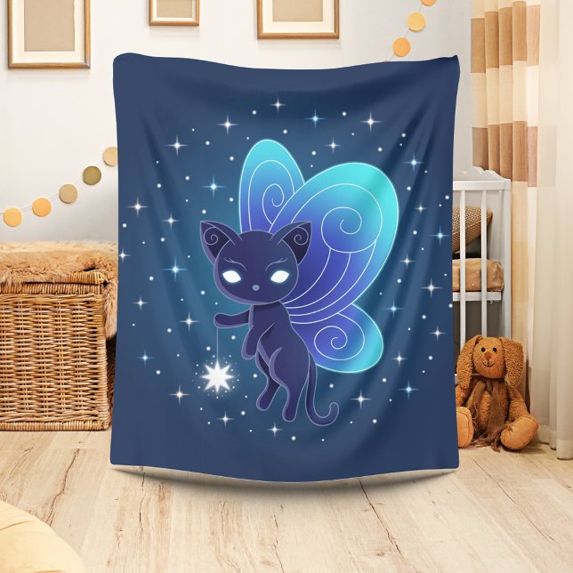 Cobertor De Velo Night Star Fairy Pixie Cat (Criador carregado)