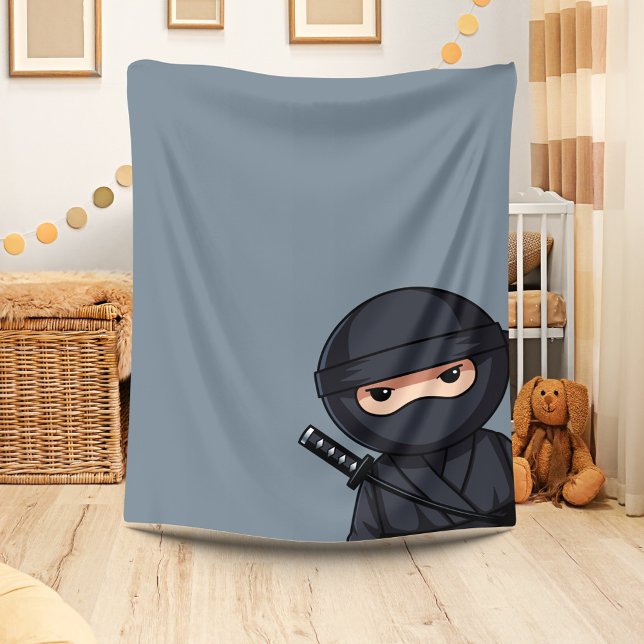 Cobertor De Velo Ninja Espiando em Cinza (Criador carregado)