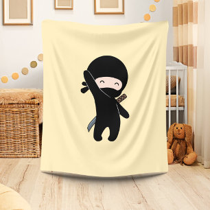 Cobertor De Velo Ninja feliz pequeno em amarelo