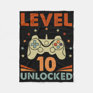 Cobertor De Velo Nível 10 Vídeo Gamer 10º Aniversário 10 Anos