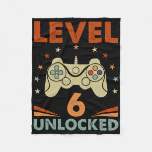 Cobertor De Velo Nível 6 Desbloqueado Video Gamer Aniversário de 6 