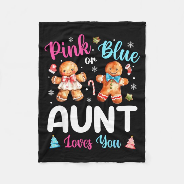 Cobertor De Velo Nk Or Blue Aunt Loves You Gender Reveal Christmas  (Frente)