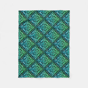 Cobertor De Velo Nó Celta - Diamante Azul Folha Verde