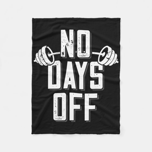 Cobertor De Velo No Days Off Bodybuilder Saying Barbell Bodybuildin (Frente)