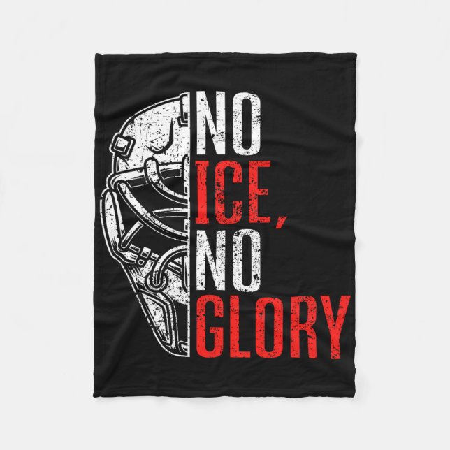 Cobertor De Velo No Ice No Glory Funny Ice Hockey  (Frente)