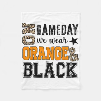 Cobertor De Velo No Jogo Gameday Vestimos Leopardo Laranja E Negro