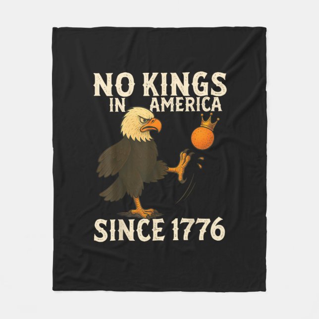 Cobertor De Velo No Kings In America Since 1776 Funny Freedom Vibe (Frente)