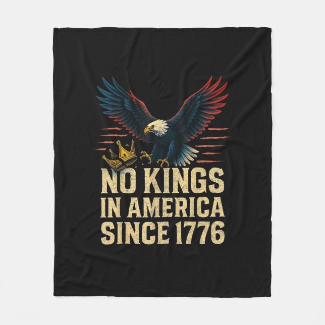 Cobertor De Velo No Kings In America Since 1776 Patriotic (Frente)