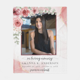 Cobertor De Velo No Loving Memory Blush Red Flower Funeral