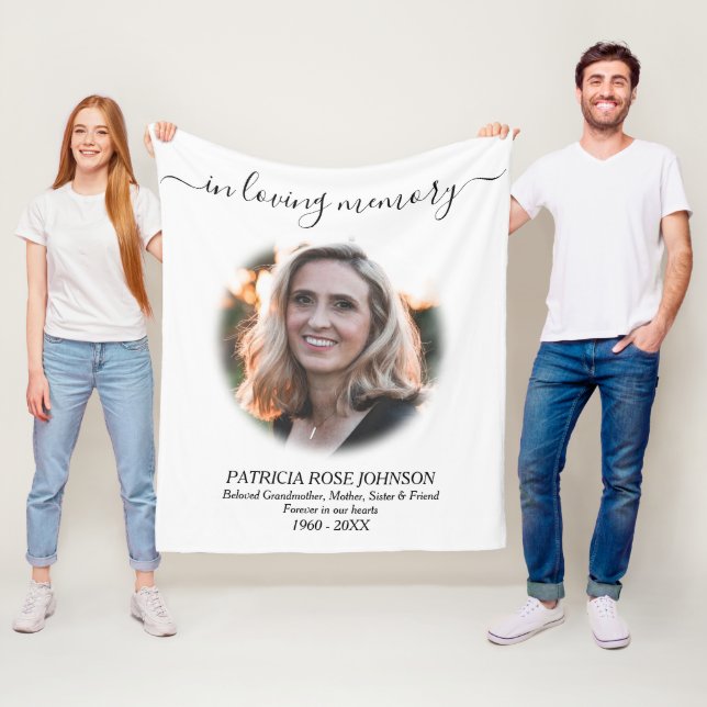 Cobertor De Velo No Loving Memory Funeral Photo Tribute (In Situ)