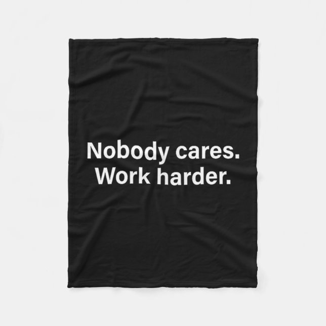 Cobertor De Velo Nobody Cares Work Harder Fitness Workout Motivatio (Frente)