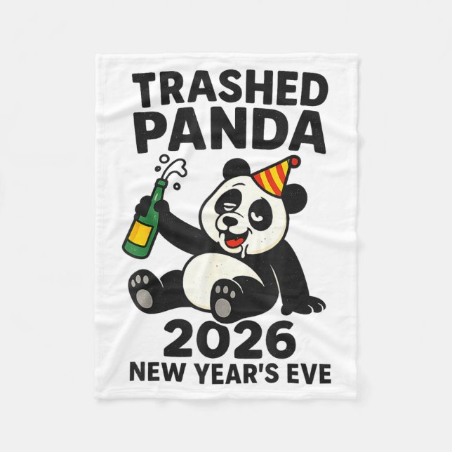Cobertor De Velo Noite de Ano Novo 2026 Trashed Panda Premium (Frente)