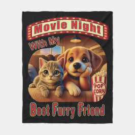 Cobertor De Velo Noite de Filme - Melhor Amigo de Furto - Gato e Ca
