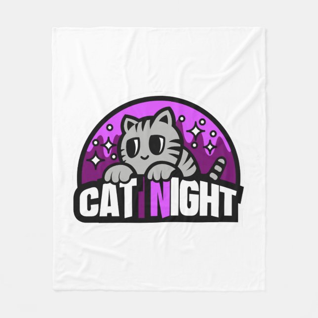 Cobertor De Velo Noite de gato (Frente)