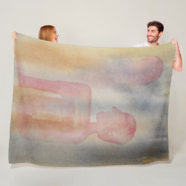 Cobertor De Velo Noite De Impressão De Aquarela De Lua Vermelha