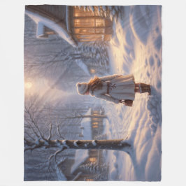 Cobertor De Velo Noite de neve pacífica voltando para casa