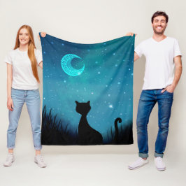 Cobertor De Velo Noite estelar de gato