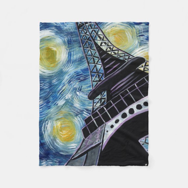 Cobertor De Velo Noite estrelado Paris (Frente)