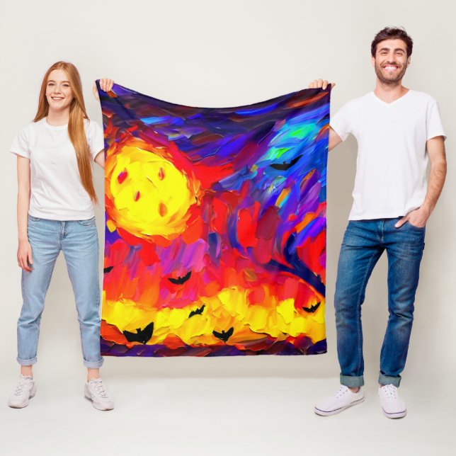 Cobertor De Velo Noite Moderna de Halloween Abstrato (In Situ)