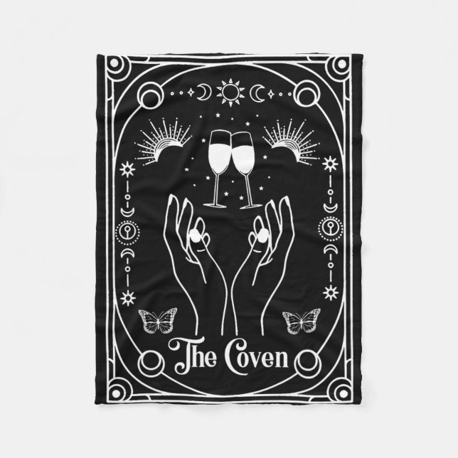 Cobertor De Velo Noiva de Covens Góticos e Bruxa Tarot Halloween So (Frente)