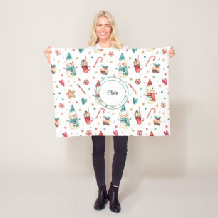 Cobertor De Velo Nome, Brincadeira Festiva Snowman Sweets Fleece Bl