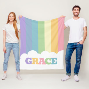 Cobertor De Velo Nome colorido de 5 letras da nuvem de tons de terr