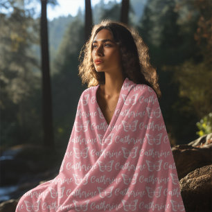 Cobertor De Velo Nome da caligrafia personalizada da borboleta de t