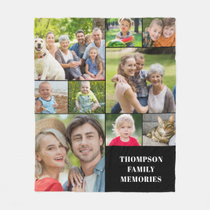 Cobertor De Velo Nome da Colagem de Fotos Moderna Fleece Blanket