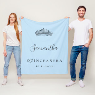 Cobertor De Velo Nome da coroa azul-tiara Quinceanera