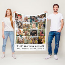 Nome da família 16 Colagem de fotos preto elegante