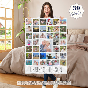 Cobertor De Velo Nome da família 39 Foto Coligir sua escolha de cor