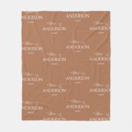 Cobertor De Velo Nome da Família Moderno Terrestre Brown