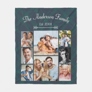 Cobertor De Velo Nome da Família Personalizada e Colagem de Fotos