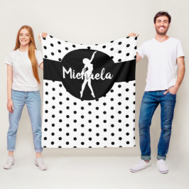 Cobertor De Velo Nome da ginástica de Black White Dance Ballerina