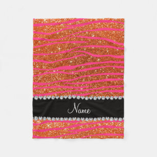 Cobertor De Velo Nome das faixas de zebra rosa-quente cor-de-rosa l