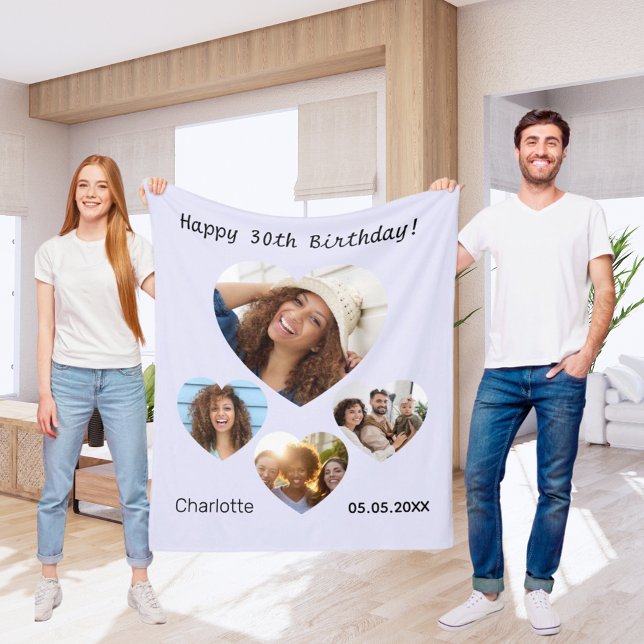 Cobertor De Velo Nome de aniversário foto lavanda de colagem cardía (Criador carregado)