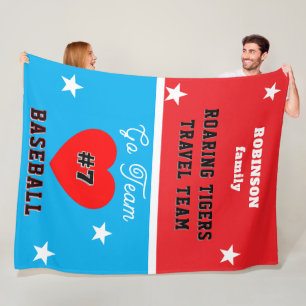 Cobertor De Velo Nome de beisebol Vermelho Branco Azul Estrelas Cor