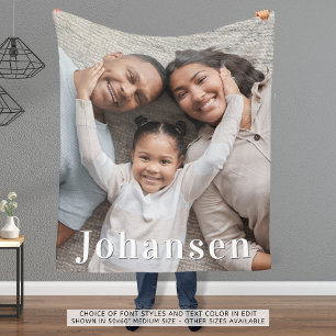 Cobertor De Velo Nome de Foto Simples da Família Um