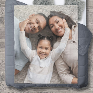 Cobertor De Velo Nome de Foto Simples da Família Um