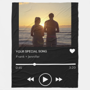 Cobertor De Velo Nome de Música Personalizada na Playlist Presente