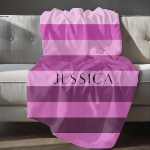 Cobertor De Velo Nome de Personalização de Padrão Roxo Monocromátic