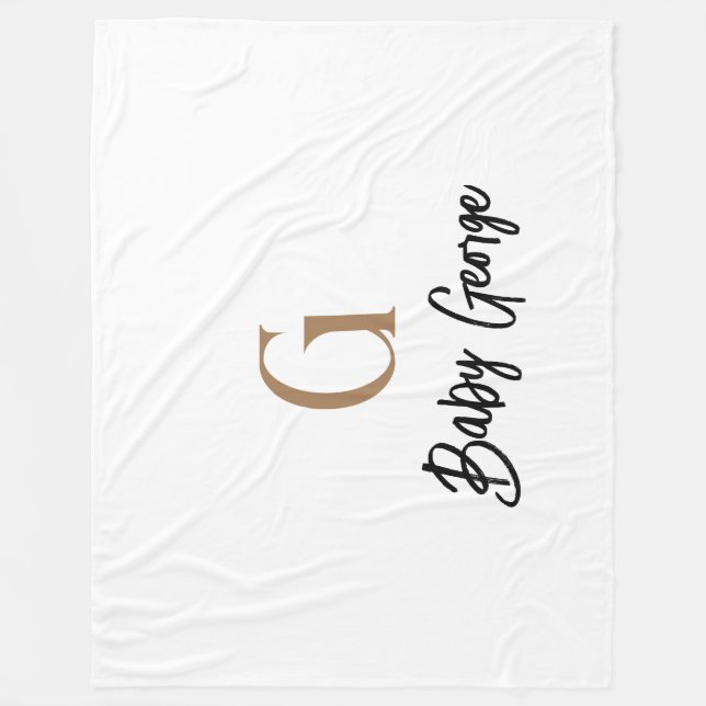 Cobertor De Velo nome de presente unisex de monograma de bebê perso (Frente)